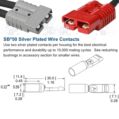 SB50 50A Forklift Battery Charger Connector Plug , Red Anderson Powerpole Outlet