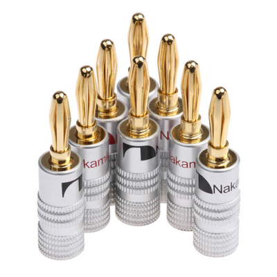 24K Gold Plated Nakamichi Speaker Connectors , Practical Nakamichi BFA Banana Plugs