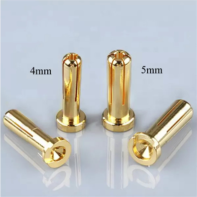 Practical Male Bullet Banana Plug Connectors Gold Plated For RC Battery