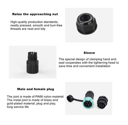 3Pin Waterproof Electrical Connectors Electrical Junction Box Connectors M19 Self Locking
