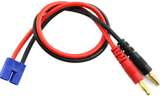 14awg 30cm RC Charger Leads 4mm Banana Male Plugs To EC3 Male Connector Adapter