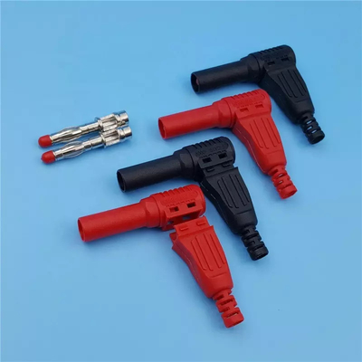 Solder Stackable Banana Plugs , 32A Right Angle 4mm Banana Plug